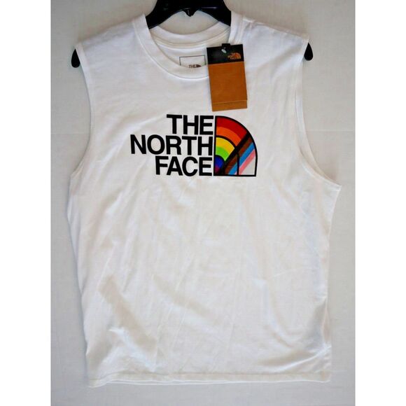 The North Face NF0A5J5JFN4 Men's Sz Medium White Standard Fit Pride Tank Top - Picture 5 of 9